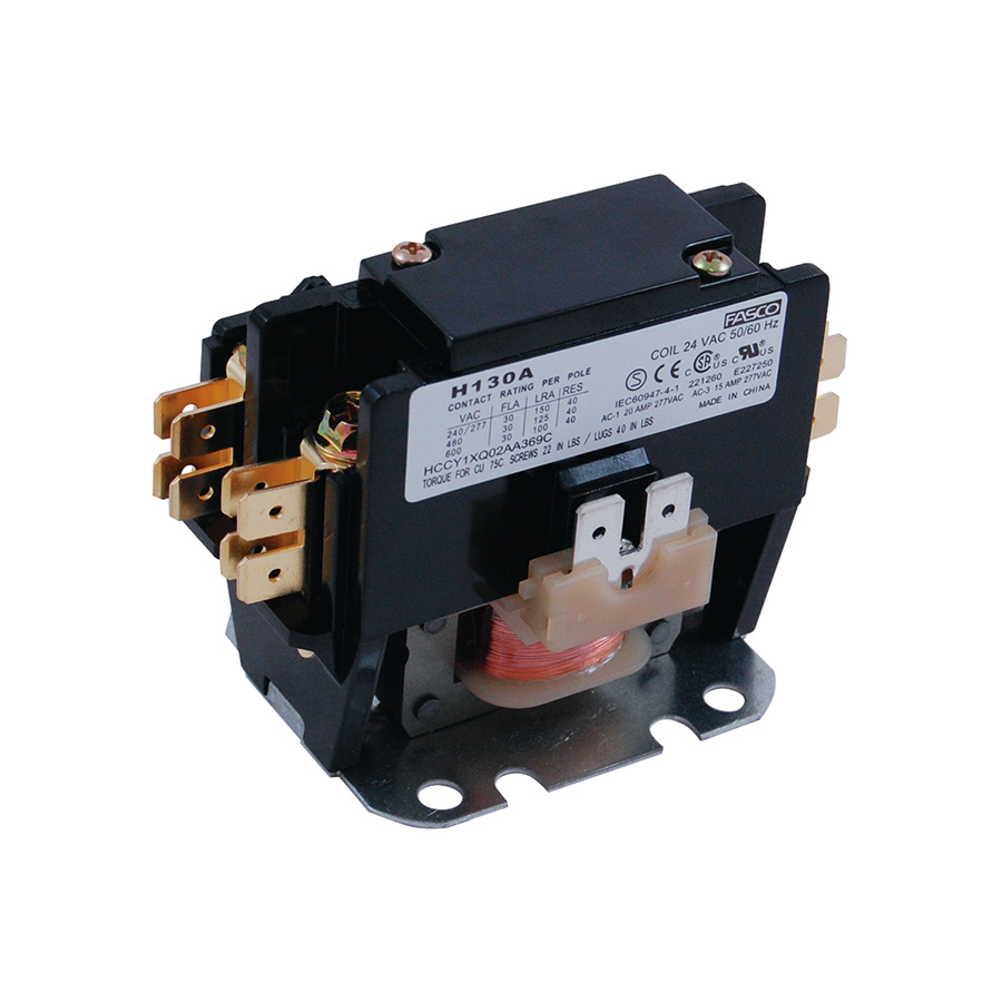 30 Amp • 1 Pole • Fasco H130A Contactor Replaces MARS # 91311 3100Y15Q200 