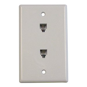 Black Point Dual Phone Jack Wall Plate White