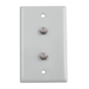 Black Point Dual TV/Cable Wall Plate White