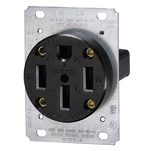 Prime Range Receptacle 4-Wire Flush Wall Mount