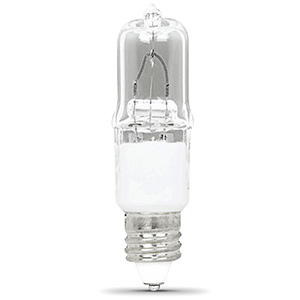 Feit 50W T4 Halogen Bulb Mini-Candelabra Base Clear