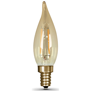 Feit Flame Tip Vintage LED Bulb Replaces 40W Candelabra Base