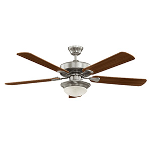 52" 5-Blade Dual Mount Fan with LED Light Stainless Steel