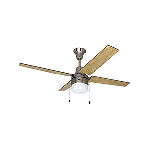 48" 4-Blade Ceiling Fan with Light Kit Brushed Chrome