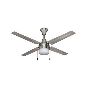 48" 4-Blade Ceiling Fan with Light Kit Brushed Chrome