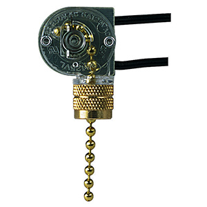 On/Off Pull Chain Switch Polished Brass