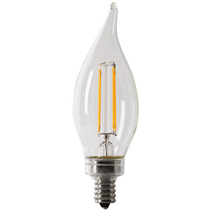 60-Watt Equivalent Clear Flame Tip Filament LED (2-Pack)