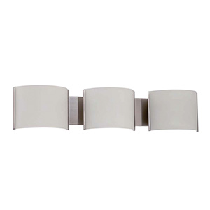 3 Light LED Sconce - Curved Frosted Glass - BSN