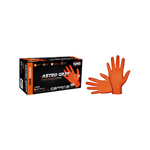 Astro-Grip Orange Disposable Nitrile Gloves, Large 100/Box, 66573
