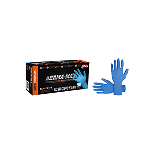 Derma-Max Blue Disposable Nitrile Gloves, Small 50/Box, 6606-20