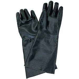Neoprene Rubber Gloves, Large, Flock-Lined, Pair, 13" Length, Embossed Grip
