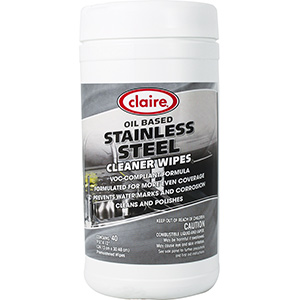 Claire Oil-Based Stainless Steel Cleaner Wipes 40 Wipes