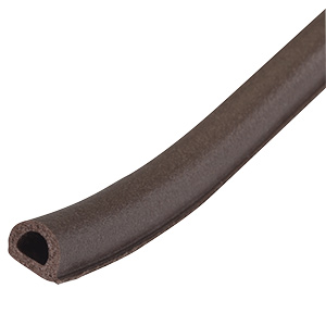 Weatherstrip Tape EPDM Rubber Brown 3/8"W x 5/16"H x 17 Ft