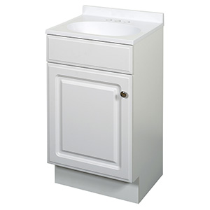 White Raised Panel Vanity with Cultured Marble Top