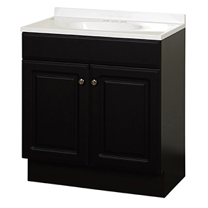 Espresso Raised Panel Vanity with Cultured Marble Top