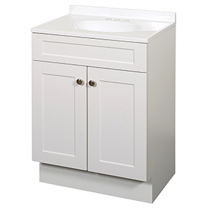White Shaker Vanity with Cultured Marble Top