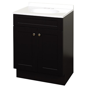 Espresso Shaker Vanity with Cultured Marble Top