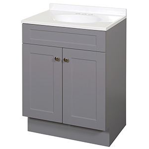 Gray Shaker Vanity with Cultured Marble Top
