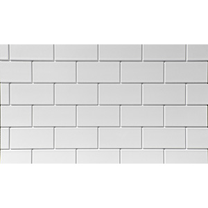 Six3 Backsplash Tile 22" x 46" x 1/4" Gloss White Panel 5-Pack