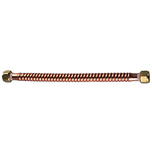 18" Copper Water Heater Connector 3/4" FIP X 3/4" FIP