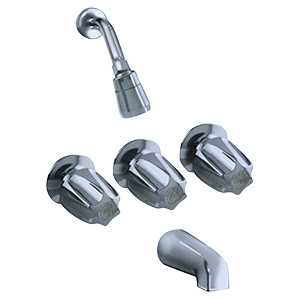 Dominion 3-Handle Chrome Tub/Shower Faucet Set