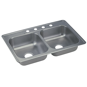 Elkay Stainless Steel Kitchen Sink Double Bowl 4-Hole