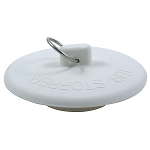 Fit-All White Rubber Tub Stopper
