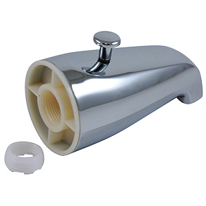 Adjustable Chrome Rear-Lift Tub Diverter Spout