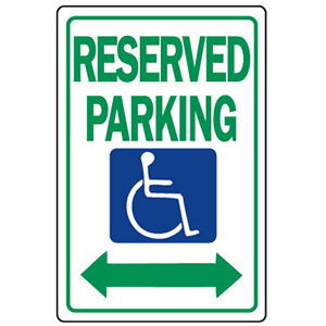 Reserved/Handicap Sign Aluminum 12" x 18"