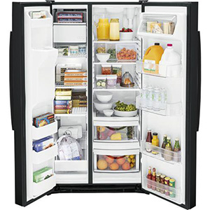 GE 25.3 Cu Ft Black Side-by-Side Refrigerator