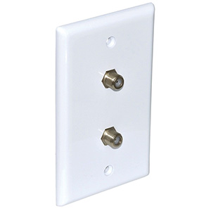 Newhouse Hardware Dual TV/Cable Wall Plate - Ivory, DUTVP-IV-05