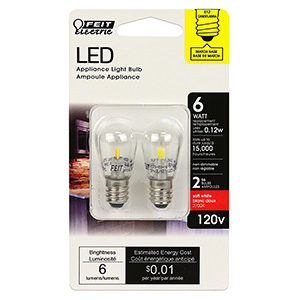Feit LED S6 Appliance Bulb Candelabra Base