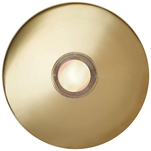 Newhouse Hardware Round Polished Brass Lighted Chime Button, BR5WL