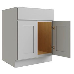Reliabilt Parkstone Grey Two Door/One False Drawer Sink Base, 24"W