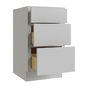 Reliabilt Parkstone Grey Three Drawer Vanity Base Cabinet, 12"W