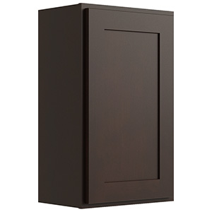 Luxor Espresso Single Door Wall Cabinet, 9"W x 30"H