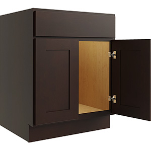 Luxor Espresso Two Door Sink Base Cabinet, 24"W x 24"D