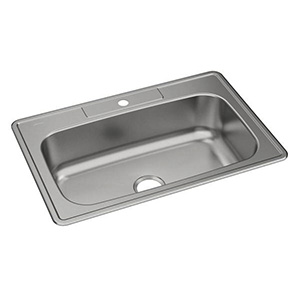 Dayton Stainless Steel 1-Hole Drop in Kitchen Sink, 33-in x 22-in x 8-1/16-in