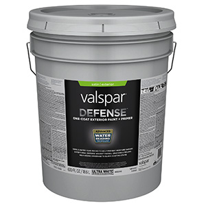 Valspar Defense Satin Base 1 Exterior Paint/Primer 5-Gallon